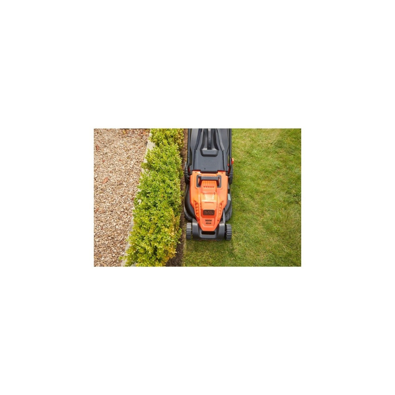 BLACK+DECKER Rasenmäher BEMW481BH-QS, 42cm(orange/schwarz, 1.800 Watt)