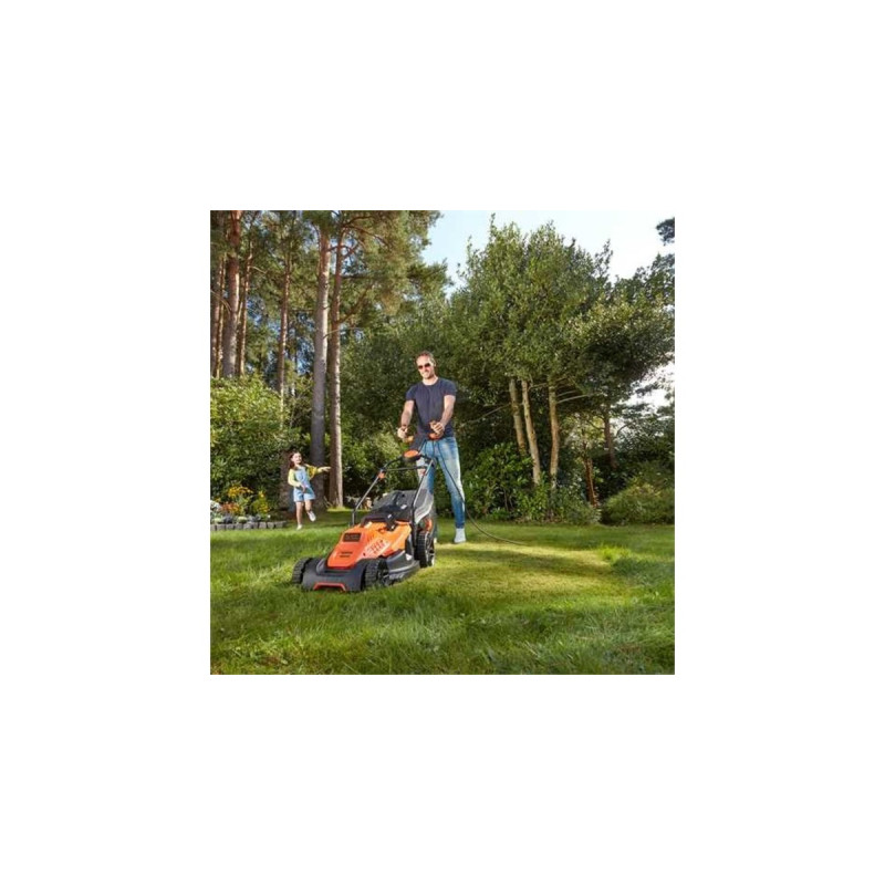 BLACK+DECKER Rasenmäher BEMW481ES, 42cm(orange/schwarz, 1.800 Watt)