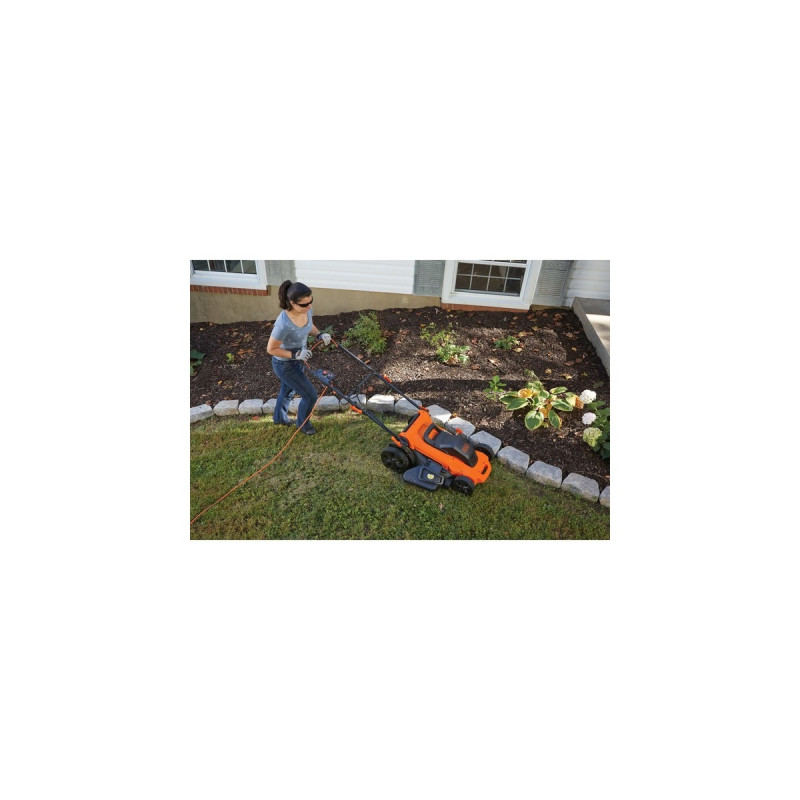 BLACK+DECKER Rasenmäher LM2000(orange/schwarz, 2.000 Watt, 3-in-1 Funktionalität)