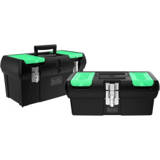 BLACK+DECKER reviva Werkzeugbox-Set 19" und 12,5", Werkzeugkiste(schwarz/grün, 2-teiliges Set)