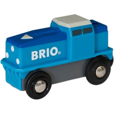 BRIO Blaue Frachtlok mit Batterie, Spielfahrzeug(blau/weiß)