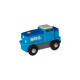 BRIO Blaue Frachtlok mit Batterie, Spielfahrzeug(blau/weiß)