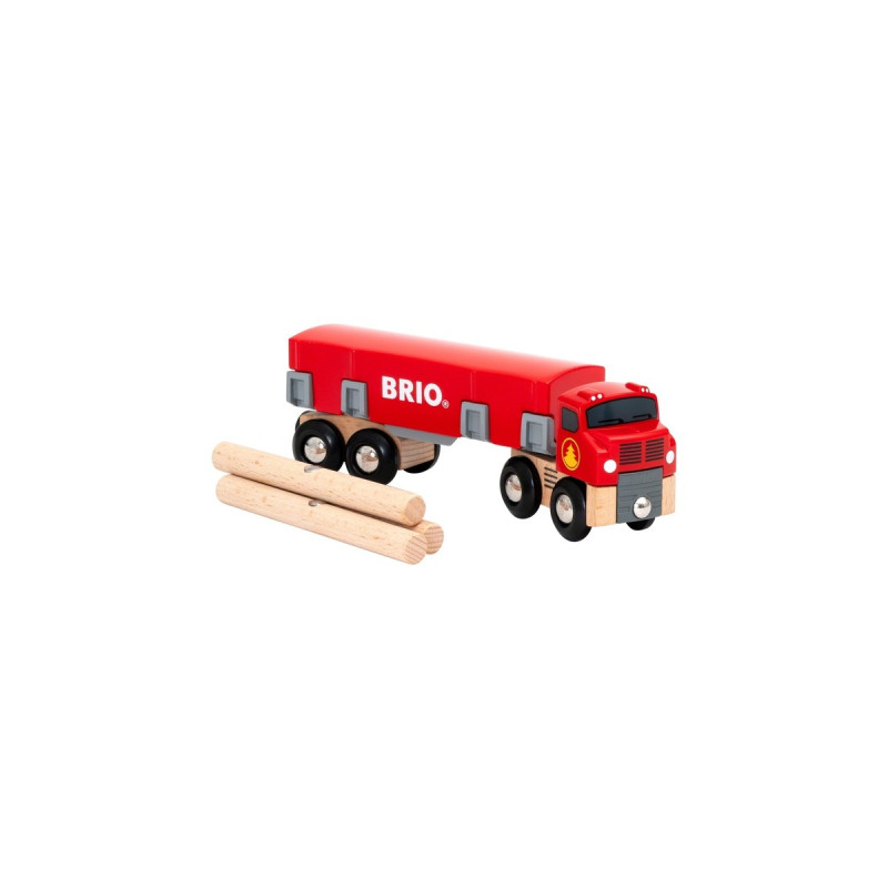 BRIO Holztransporter mit Magnetladung, Spielfahrzeug(rot)