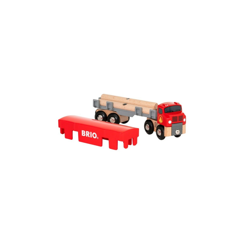 BRIO Holztransporter mit Magnetladung, Spielfahrzeug(rot)