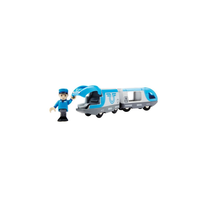 BRIO World Blauer Reisezug, Spielfahrzeug(blau/grau)