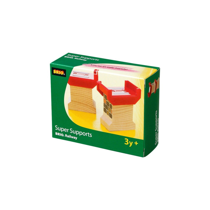 BRIO World Brückenfundament, Bahn(braun/rot)