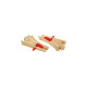 BRIO World Mechanisches Weichenpaar (L1, M1), Bahn(holz/rot)