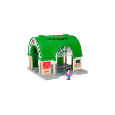 BRIO World Neuer Hauptbahnhof mit Ticketautomat, Spielgebäude(grün/grau)