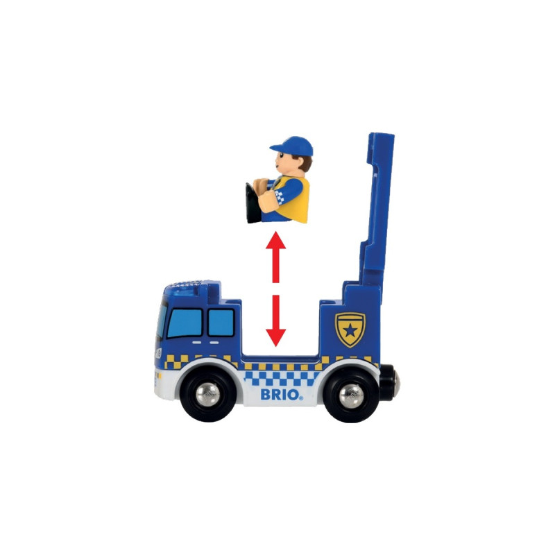 BRIO World Polizeistation mit Einsatzfahrzeug, Spielgebäude(blau/schwarz)