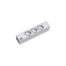 Bachmann 10" IT PDU Steckdosenleiste Basic 3-fach, 1HE(grau, 2 Meter)