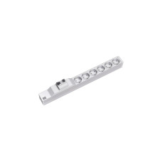 Bachmann 19" IT PDU Steckdosenleiste Basic 6-fach, 1HE(grau, 2 Meter, mit Fehlerstrom (FI) Schutzschalter 25A)
