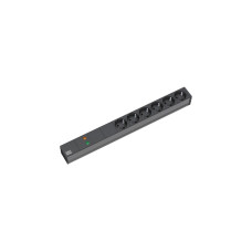 Bachmann 19" IT PDU Steckdosenleiste Basic 6-fach, 1HE(schwarz, 2 Meter, 6.500A Überspannungsschutz)