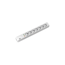 Bachmann 19" IT PDU Steckdosenleiste Basic 7-fach, 1,5HE(weiß, 2 Meter, Überspannungsschutz Einrichtung Typ III (ÜSE))