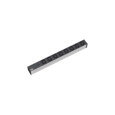 Bachmann 19" IT PDU Steckdosenleiste Basic 8-fach C13, 1HE(grau, 2 Meter, mit Feinsicherung 10A)