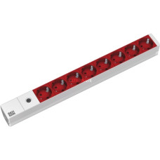 Bachmann 19" IT PDU Steckdosenleiste Basic 8-fach, 1HE(grau/rot, 2 Meter, C14, mit Feinsicherung 10A)
