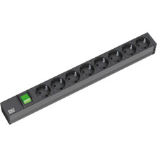 Bachmann 19" IT PDU Steckdosenleiste Basic 8-fach, 1HE(schwarz, 2 Meter)