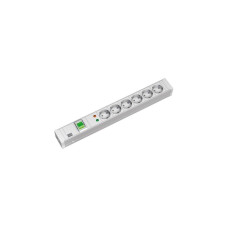Bachmann 19" IT PDU Steckdosenleiste Basic 8-fach, 1HE Alu(grau, 2 Meter)