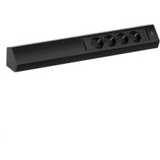 Bachmann CASIA 2 Steckdosenleiste 4-fach, lang, Wand- oder Eckmontage(schwarz, 2 Meter Kabel)