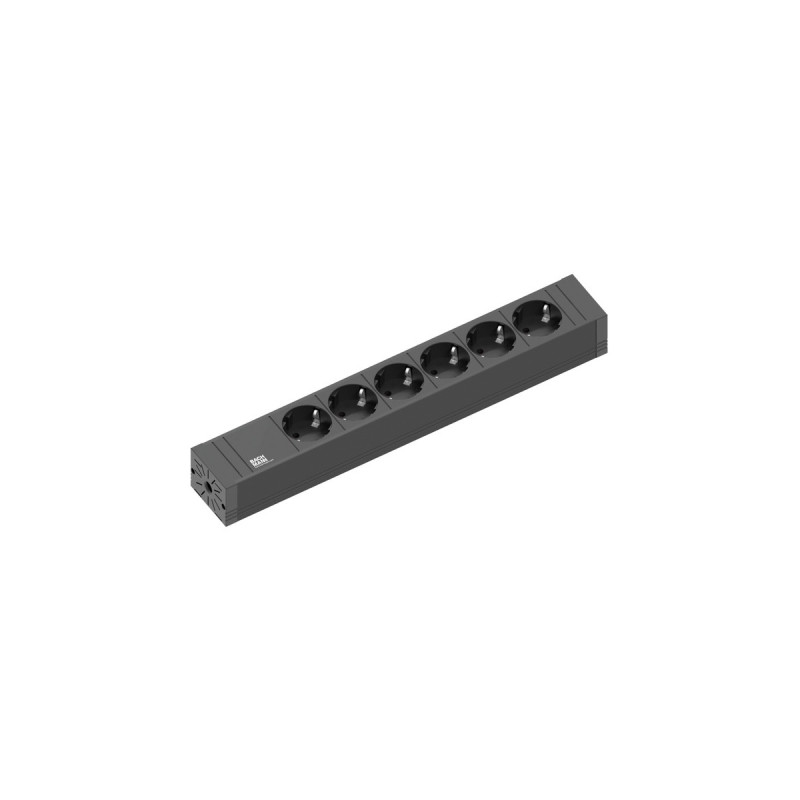 Bachmann CONNECT LINE Steckdosenleiste 6-fach(schwarz, 2 Meter Kabel)