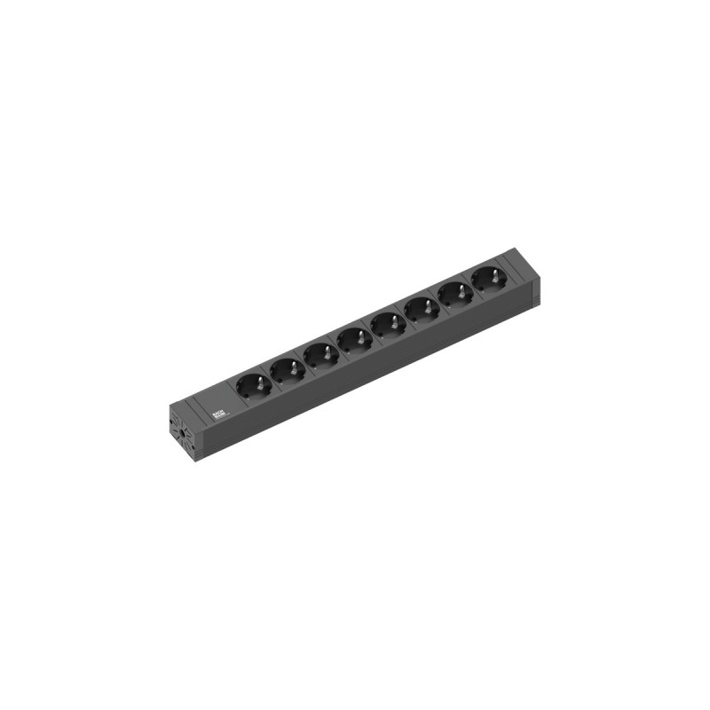 Bachmann CONNECT LINE Steckdosenleiste 8-fach(schwarz, 2 Meter Kabel)