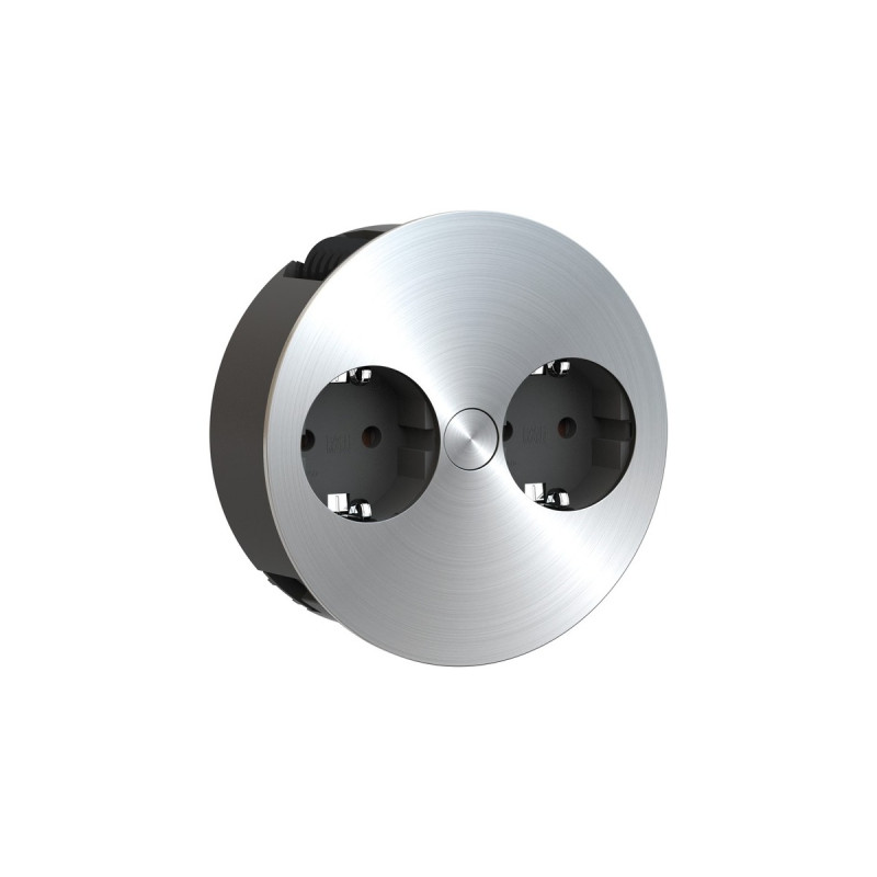 Bachmann Einbausteckdose TWIST 2S, 2-fach(edelstahl, 2x Schutzkontakt)