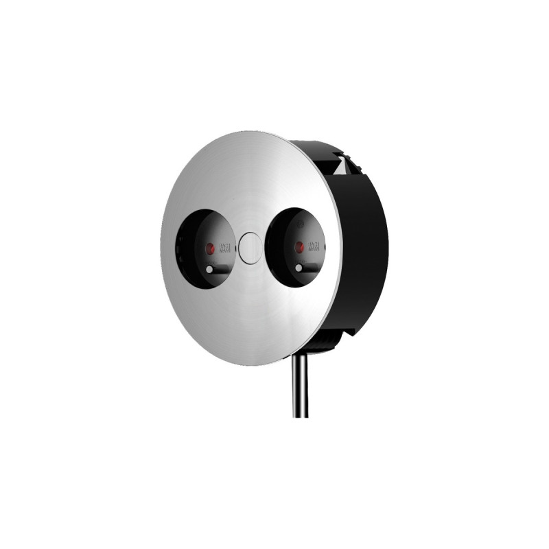 Bachmann Einbausteckdose TWIST 2S, 2-fach(edelstahl, 2x UTE Schutzkontakt (für Frankreich, Belgien))