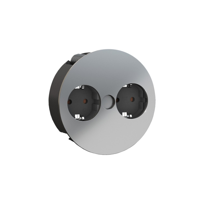 Bachmann Einbausteckdose TWIST 2S, 2-fach(chrom, 2x Schutzkontakt)