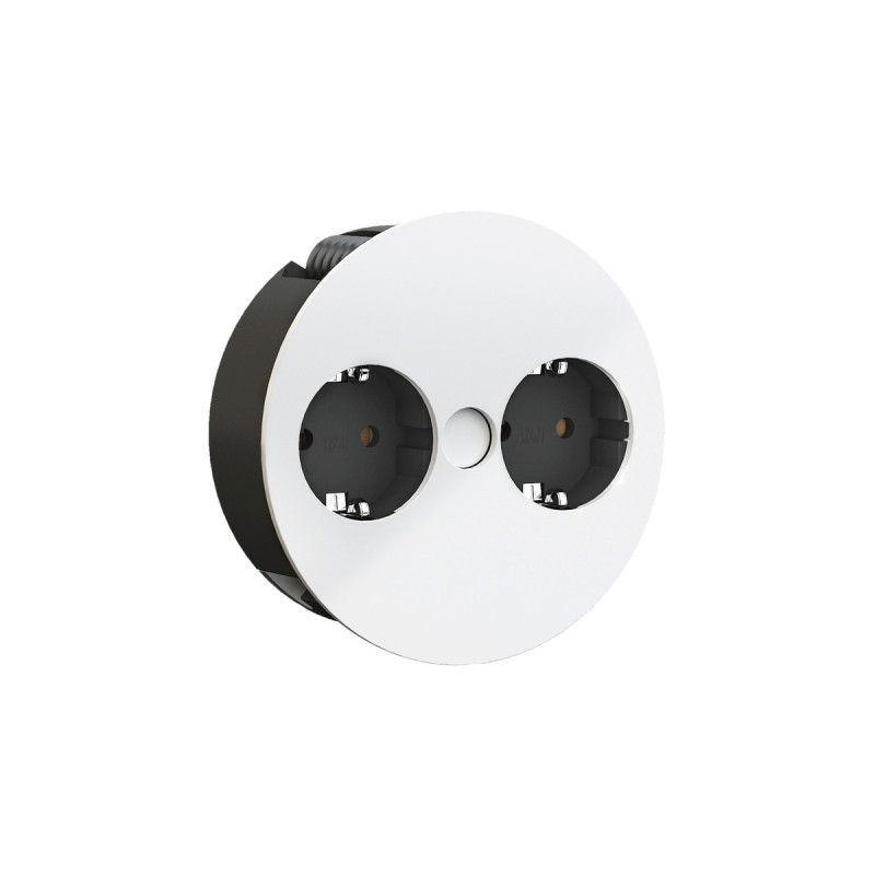 Bachmann Einbausteckdose TWIST 2-fach(weiß (matt), 2x Schutzkontakt)