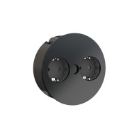 Bachmann Einbausteckdose TWIST 2-fach(schwarz (matt), 2x Schutzkontakt)