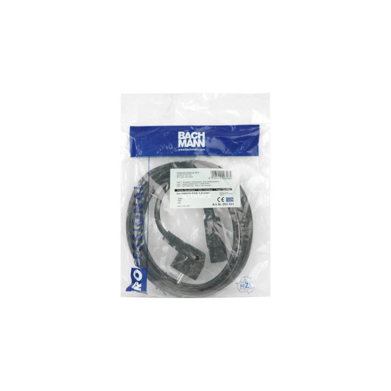 Bachmann Kaltgeräte-Kabel 353.185(schwarz, 3 Meter)