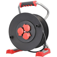 Bachmann Profi-Kabeltrommel 399.191, 3x Schutzkontakt(schwarz/rot, 40 Meter H07RN-F 3G 1,5mm²)