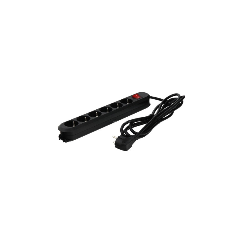 Bachmann SMART Steckdosenleiste 6-fach(schwarz, 3 Meter Kabel, Schalter)