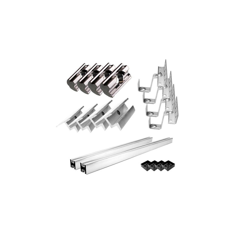 Befestigung 3-fach verstellbar, für Schrägdachmontage, 30mm Rahmenhöhe, Halterung(0% MWST, für 1 Solarpanel)