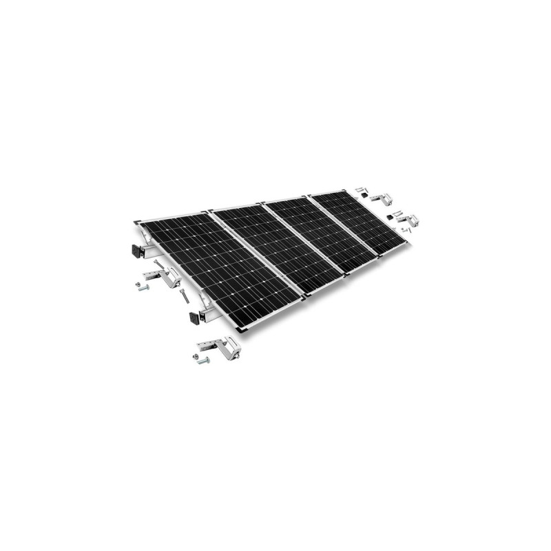 Befestigung 3-fach verstellbar, für Schrägdachmontage, 30mm Rahmenhöhe, Halterung(0% MWST, für 4 Solarpanels)