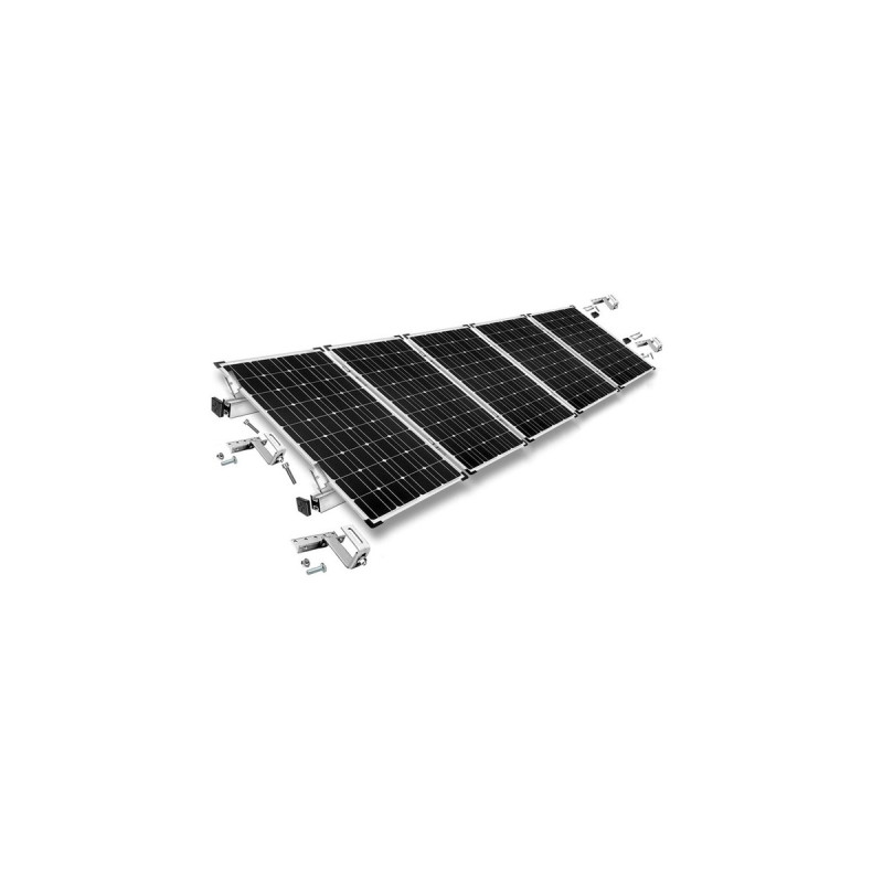 Befestigung 3-fach verstellbar, für Schrägdachmontage, 30mm Rahmenhöhe, Halterung(0% MWST, für 5 Solarpanels)