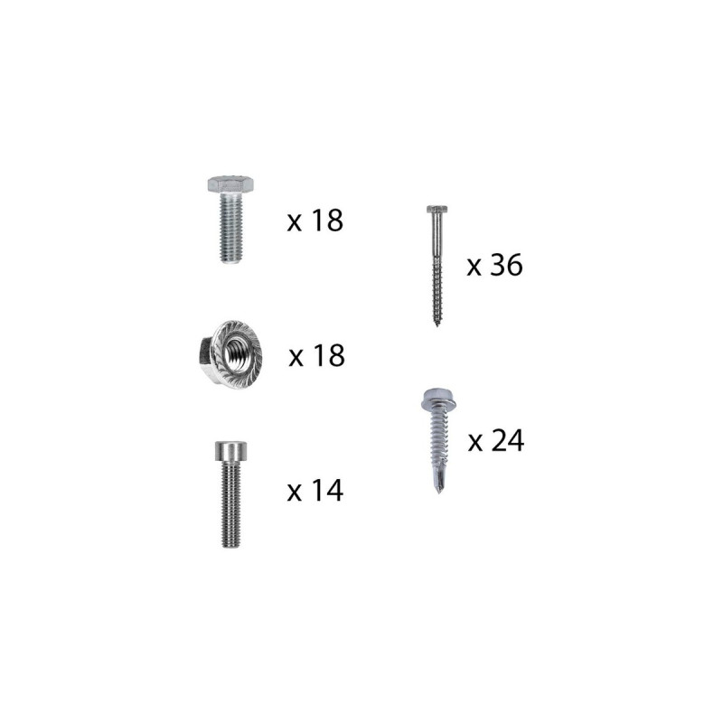Befestigung 3-fach verstellbar, für Schrägdachmontage, 30mm Rahmenhöhe, Halterung(0% MWST, für 6 Solarpanels)