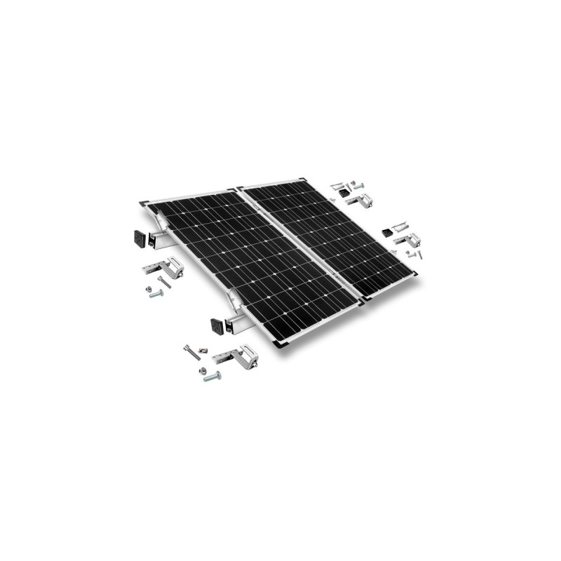 Befestigung 3-fach verstellbar, für Schrägdachmontage, 35mm Rahmenhöhe, Halterung(0% MWST, für 2 Solarpanels)