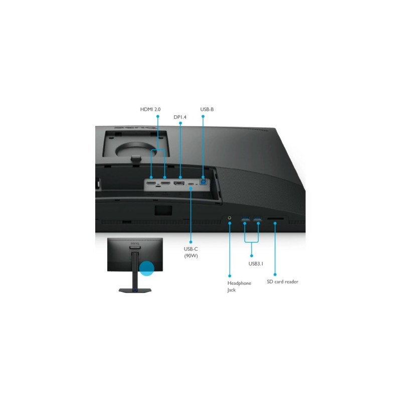 BenQ PhotoVue SW272U, LED-Monitor(69 cm (27 Zoll), schwarz, UltraHD/4K, IPS, AQCOLOR)