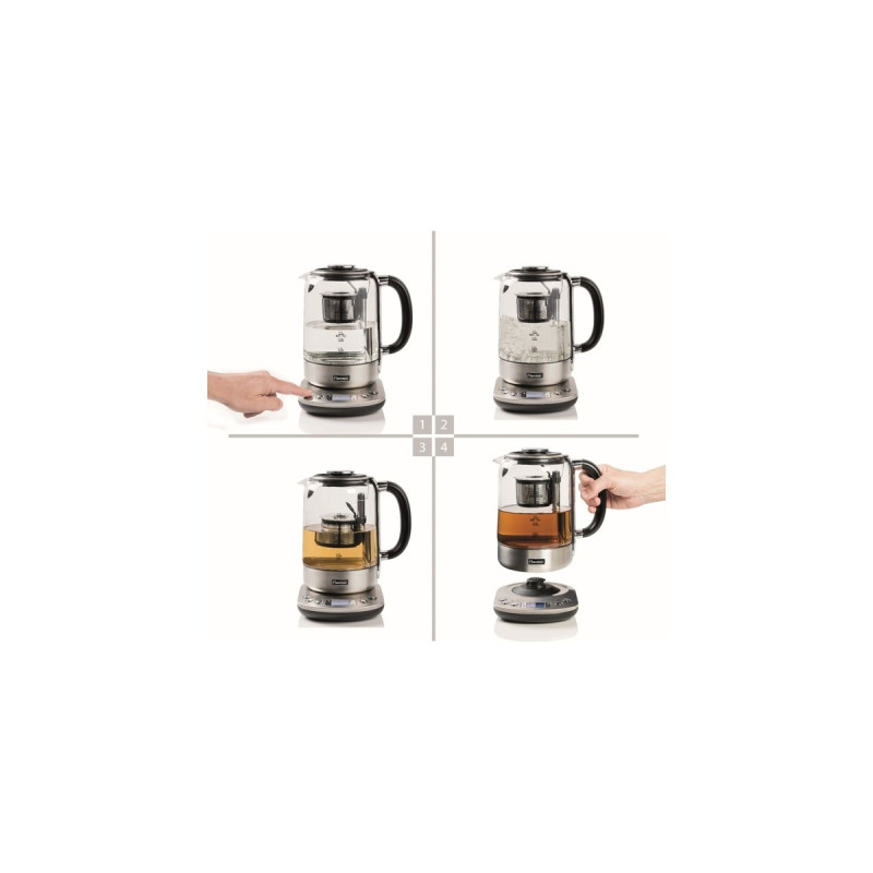Bestron 2-in-1 Teebereiter & Wasserkocher AATM800STE(edelstahl, 1,7 Liter)