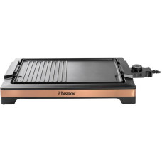 Bestron BBQ-Tischgrill, Elektro-Grillplatte(schwarz/kupfer, 2.000 Watt)