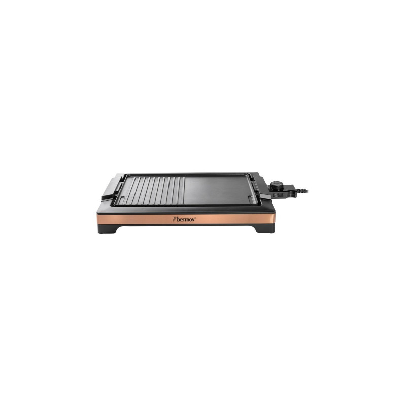 Bestron BBQ-Tischgrill, Elektro-Grillplatte(schwarz/kupfer, 2.000 Watt)