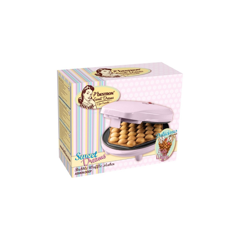 Bestron Bubble-Waffeleisen ABWM300P(rosa, 700 Watt)