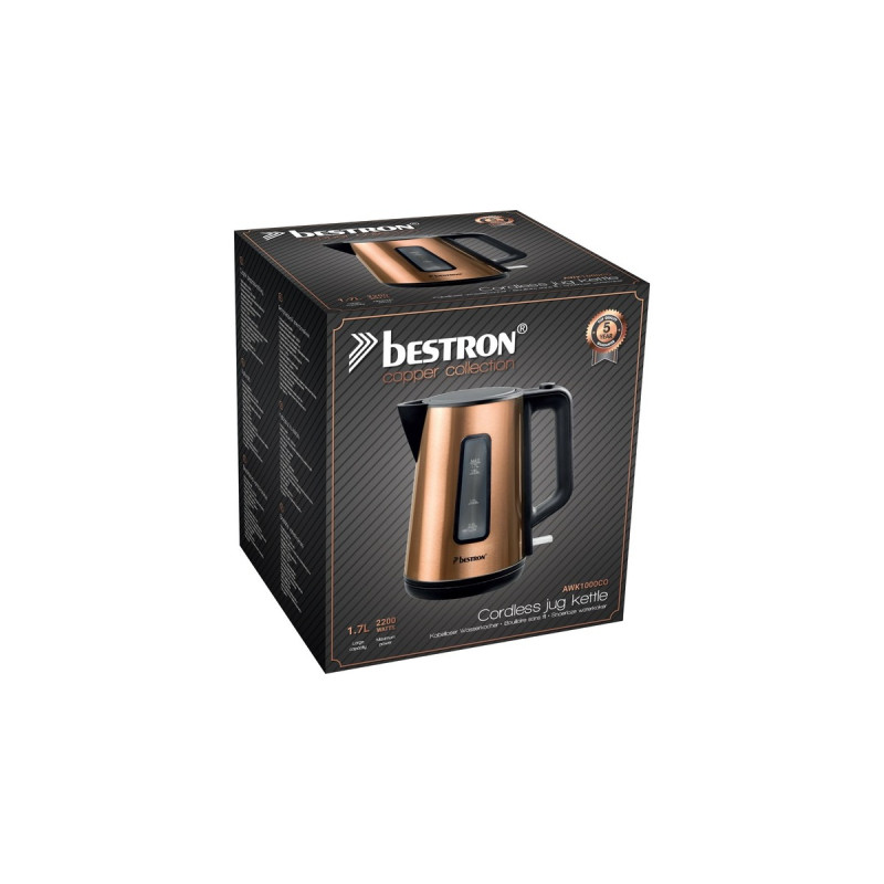 Bestron Copper Collection AWK1000CO , Wasserkocher(kupfer/schwarz, 1,7 Liter)