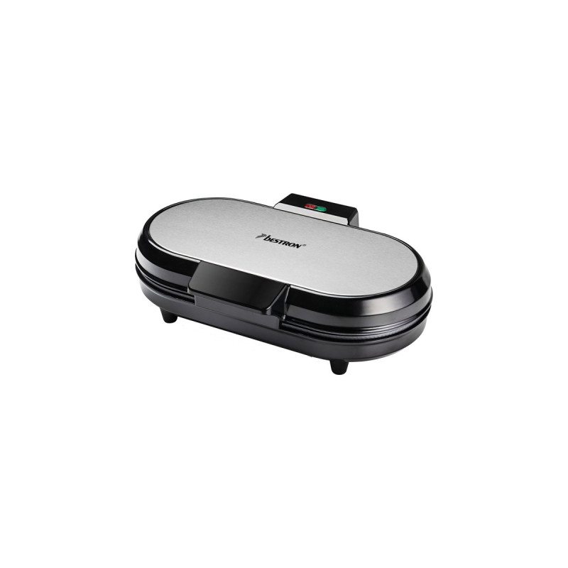Bestron Doppel-Waffeleisen ADWM730S für Herzwaffeln(edelstahl/schwarz, 1.200 Watt)