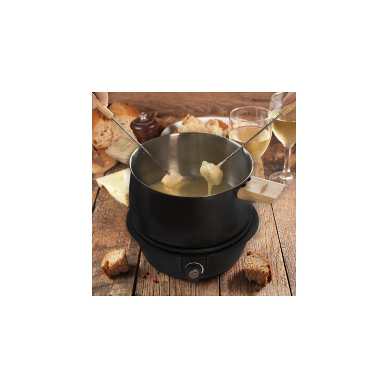 Bestron Fondue Set AFD850BW(schwarz/holz)