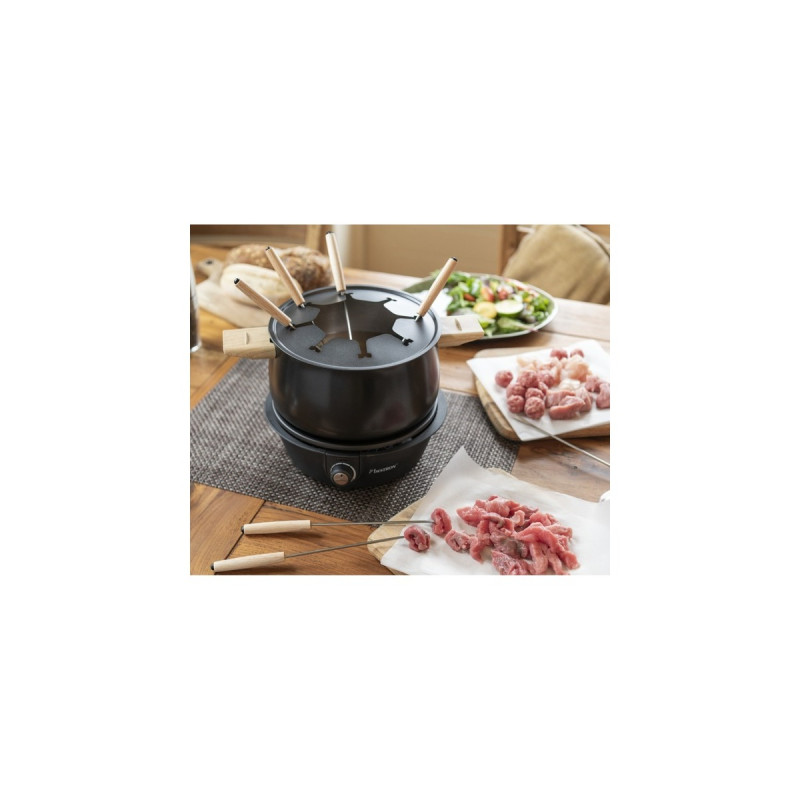 Bestron Fondue Set AFD850BW(schwarz/holz)