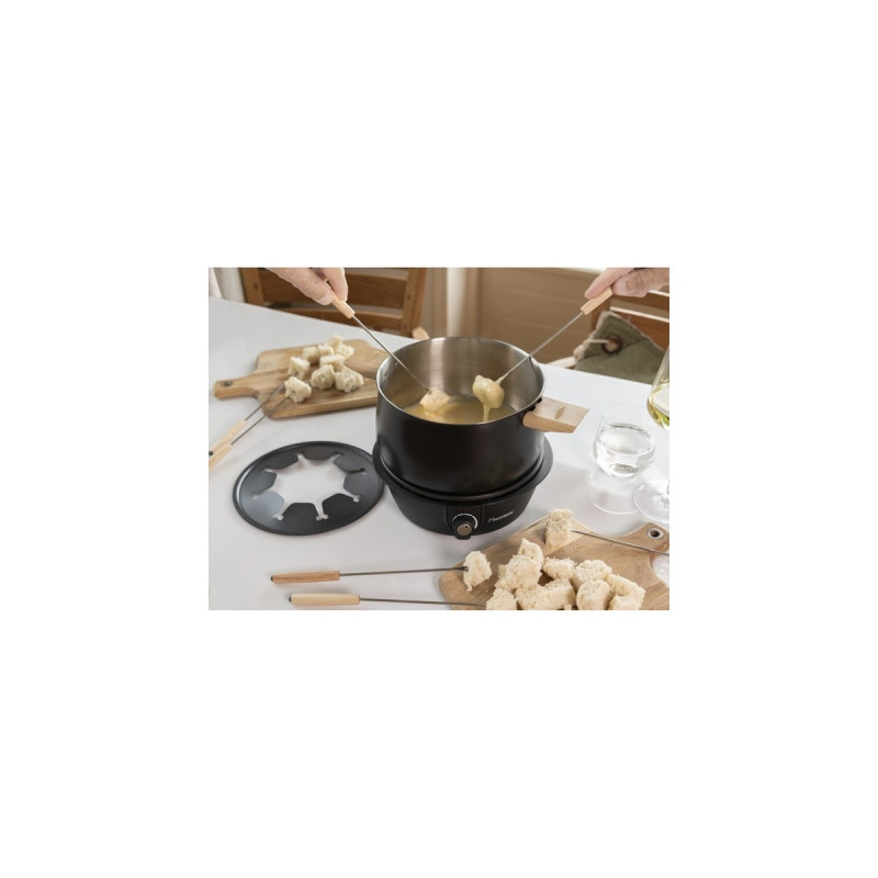 Bestron Fondue Set AFD850BW(schwarz/holz)