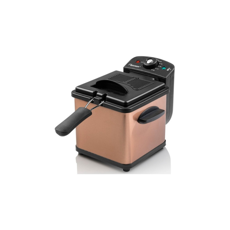 Bestron Mini Fritteuse AF100CO mit Kaltzonen-Technik(kupfer/schwarz, 1.000 Watt, 1,2 L)