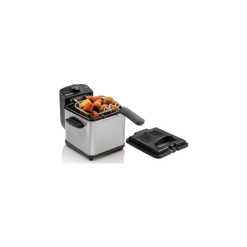 Bestron Mini Fritteuse AF100S mit Kaltzonen-Technik(edelstahl/schwarz, 1.000 Watt, 1,2 L)