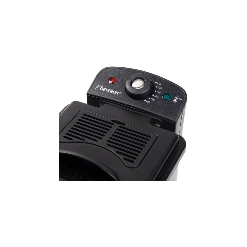 Bestron Mini Fritteuse AF100S mit Kaltzonen-Technik(edelstahl/schwarz, 1.000 Watt, 1,2 L)
